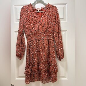 Skies Are Blue Red and Black Patterned Dress